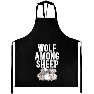 Discover Wolf Among Sheep Wolves Animal Werewolf Wolf Lover Aprons