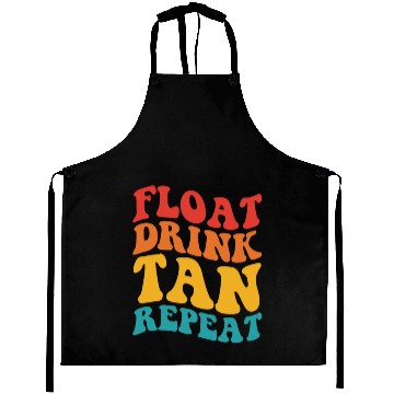 Discover Float Drink Tan Repeat Aprons