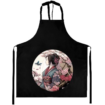 Discover Beautiful Geisha Geiko Geigi Cherry Blossom Sakura Aprons