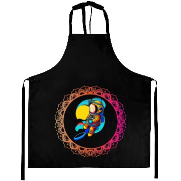 Discover Baby astronaut in a golden circle Aprons