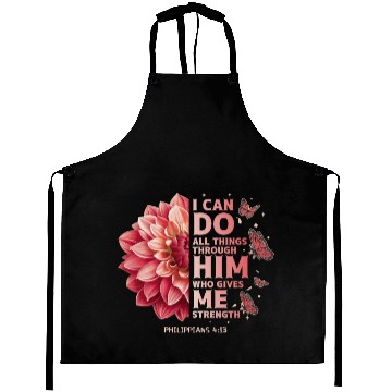 Discover Philippians 4:13 Flower Scripture Devotee Christia Aprons