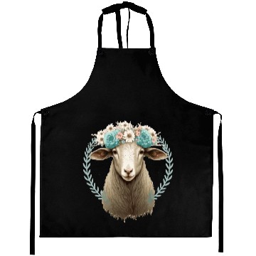 Discover Flower Crown Sheep Floral Farm Animal Pet Aprons