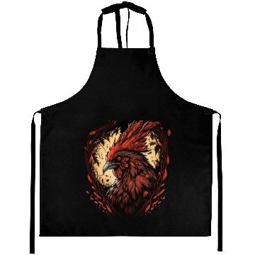 Discover Funny Horror Chicken True Crime Farm Animal Phobia Aprons