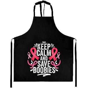 Discover Pink Ribbon Keep Calm And Save Boobies Breast Aprons