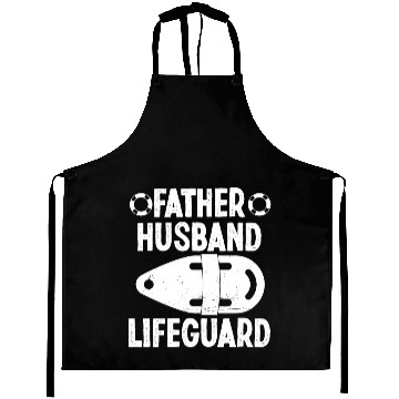 Discover Father husband lifeguard swimming pool guard Aprons