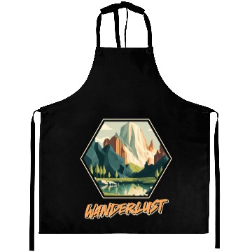 Discover Wanderlust mountaineer hiking mountain love Aprons