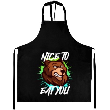 Discover Nice to eat you Nature boy Mountain lover Aprons
