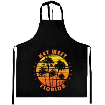 Discover Retro Key West Florida Souvenir Vintage Palm Tree Aprons