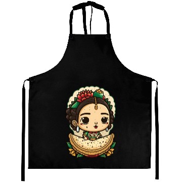 Discover Frida Kahlo & Tacos Cinco De Mayo Mexican Fiesta Aprons