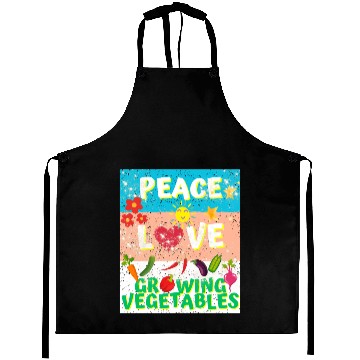 Discover Peace love Vegetables design for him cool Aprons