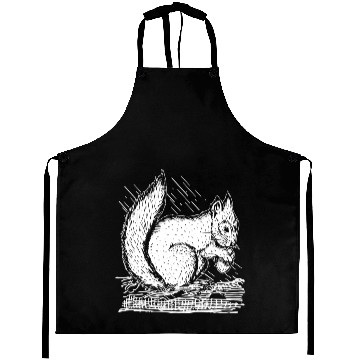 Discover Squirrel Drawing Art Squirrel Lover Aprons