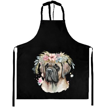 Discover Cute English Mastiff Flower Crown Pet Dog Breed Fl Aprons