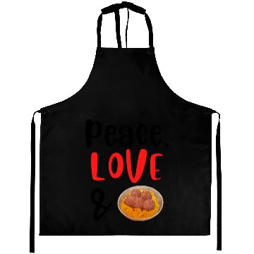 Discover Peace Love and Meatballs Aprons