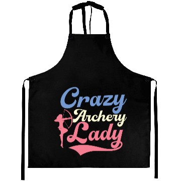 Discover Crazy Archery Lady Archer Target Bow & Arrows Aprons