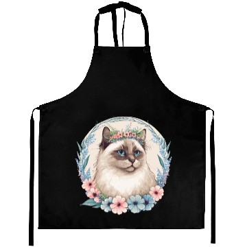 Discover Cute Ragdoll Cat Flower Crown Cats Pet Kitten Aprons