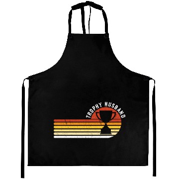 Discover Trophy Husband Funny design for Cool Father or Dad Aprons