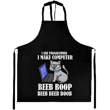 Discover I Are Programmer I Make Computer Beep Boop Cat Aprons