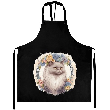 Discover Cute Persian Cat Flower Crown Cats Pet Kitten Aprons