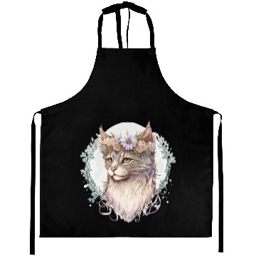Discover Cute LaPerm Cat Flower Crown Cats Pet Kitten Aprons