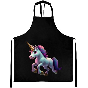 Discover magic unicorn cartoon horse pony Aprons