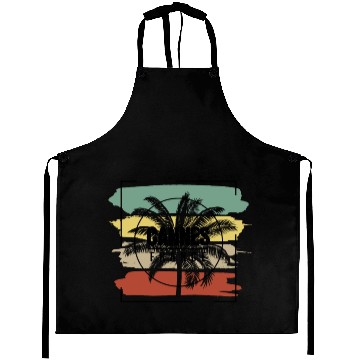 Discover Cannes France Palm Tree Retro Artistic Aprons