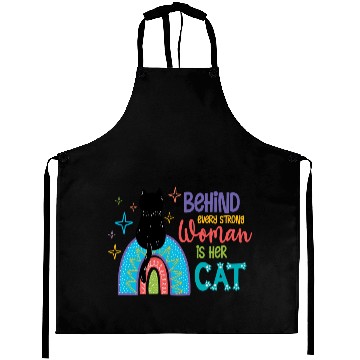 Discover Behind Every Strong Woman Is Her Cat Aprons