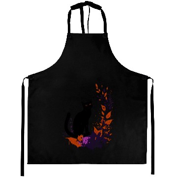 Discover Black cat with plants Aprons