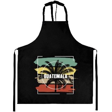 Discover Guatemala Artistic Palm Tree Retro Aprons