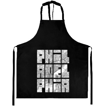 Discover Philadelphia USA City Map Typography Light Aprons
