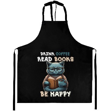 Discover Coffee Lover Drink Coffee Read Books Be Happy Aprons