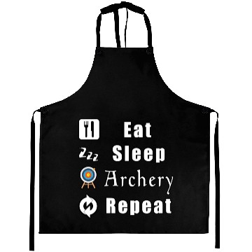 Discover Eat Sleep Archery Repeat red Aprons