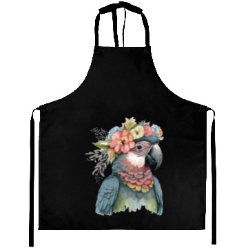 Discover Cute Parrot Macaw Bird Flower Crown Pet Birds Aprons