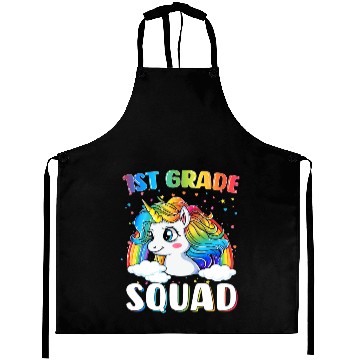 Discover 1st Grade Squad Unicorn Rainbow Back To School Aprons