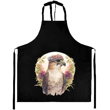 Discover Watercolor Falcon Birds Of Prey Flower Crown Flora Aprons