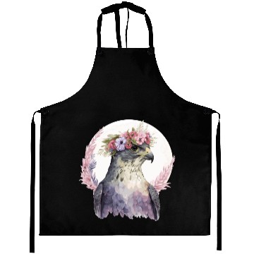 Discover Falcon Birds Of Prey Flower Crown Floral Bird Watc Aprons