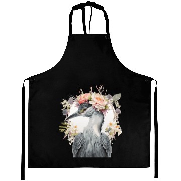 Discover Watercolor Heron Freshwater Bird Flower Crown Flor Aprons