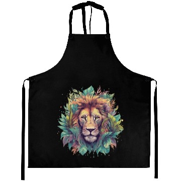 Discover Lion With A Splash Of Color Aprons