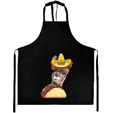 Discover Llama Eating Taco Lover Cinco de Mayo Aprons