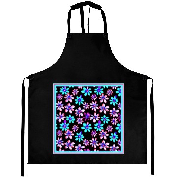 Discover Neon Flower Patterns Art. Buy Now Aprons