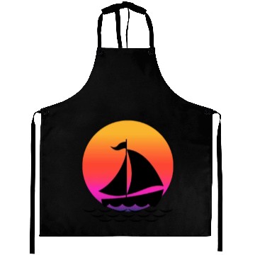 Discover Funny Cool sailing boat Sunset Graphic Humor Tees Aprons