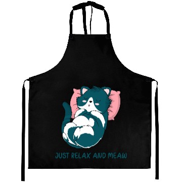 Discover JUST RELAX AND MEOW Aprons