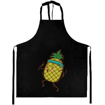 Discover Pineapple goes jogging or running sweet Fruit Aprons