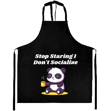Discover Stop Staring I Dont Socialize Nerd Introvert Weird Aprons