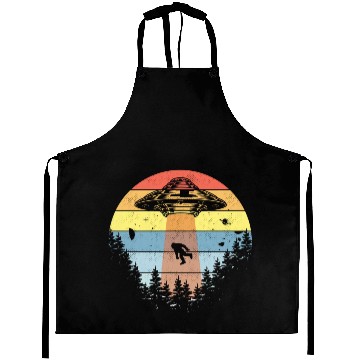 Discover Retro Vintage Sunset Bigfoot Yeti Aprons
