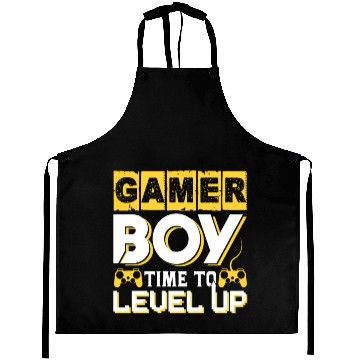 Discover Gamer boy time to level up Aprons