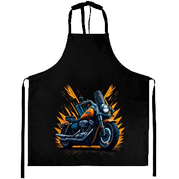 Discover Motorcycle Retro illustration Aprons