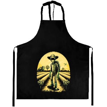 Discover Alien Farmer UFO Extraterrestrial Farming Aprons