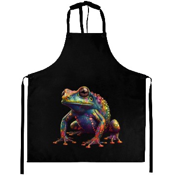 Discover Psychedelic frog in vibrant colors dart frog Aprons