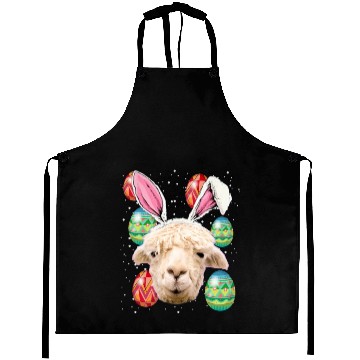 Discover Easter Bunny Alpaca Funny Farmer Easter Alpaca Aprons
