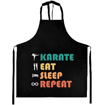 Discover karate eat sleep repeat Aprons